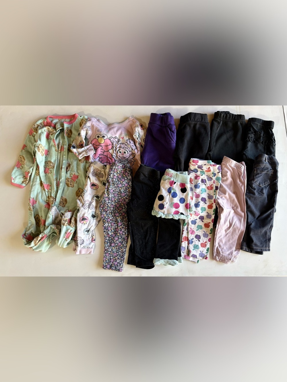 13 piece pajama and pants bundle; 18 months; fall, winter, spring